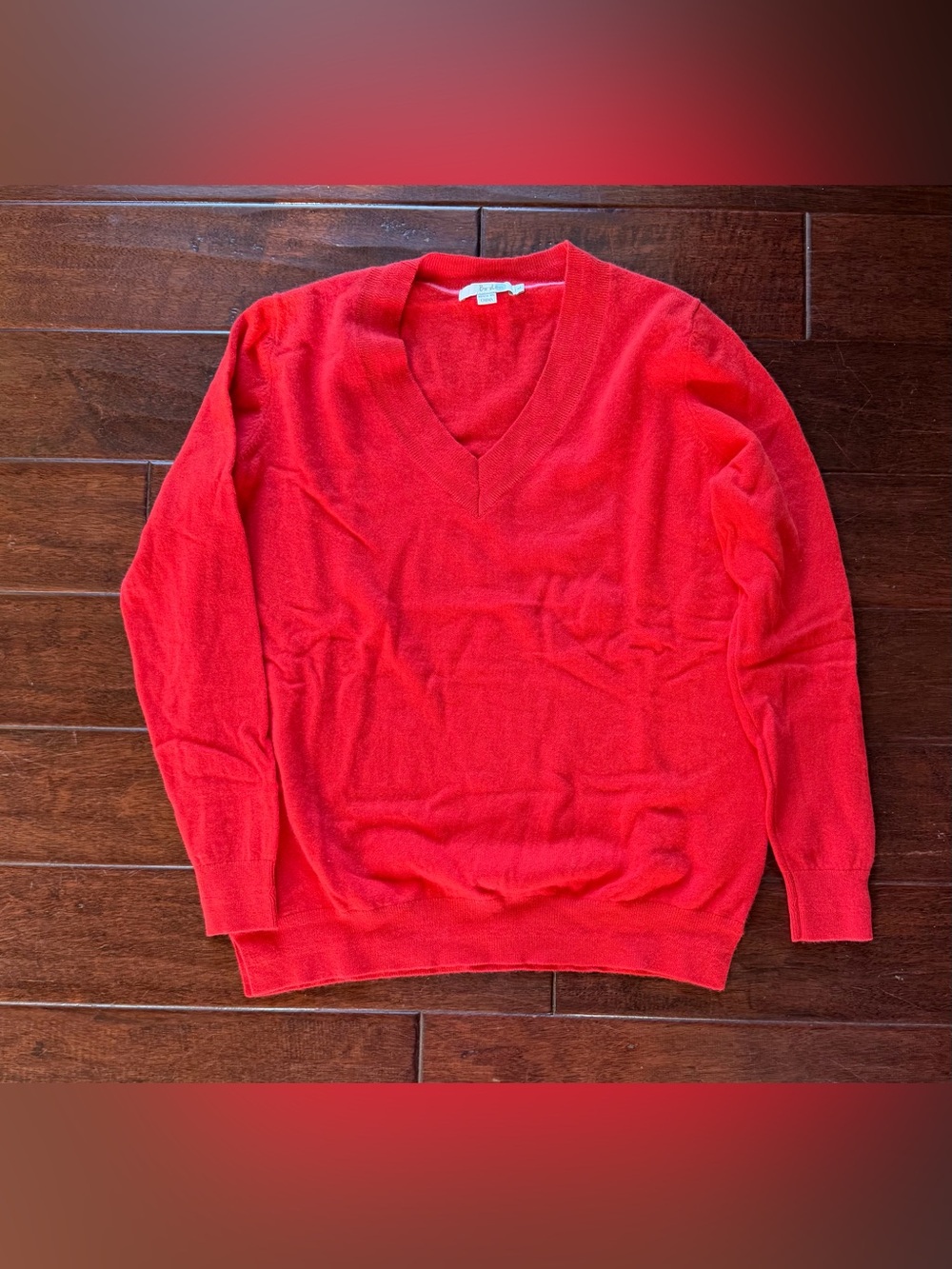 Boden Red 100% Cashmere V-Neck Sweater – Size L